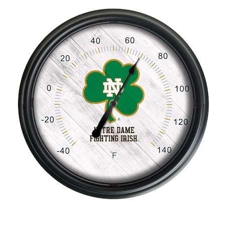 Holland Bar Stool Co Notre Dame (Shamrock) Indoor/Outdoor LED Thermometer ODThrm14BK-08ND-Shm
